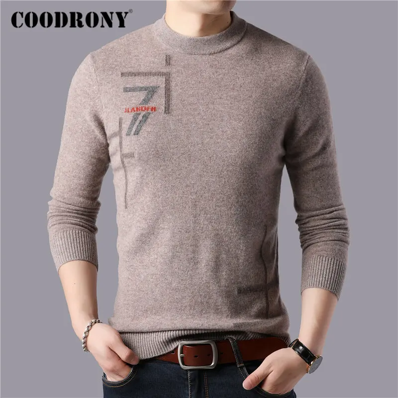 

COODRONY Brand 100% Merino Wool Sweater Men Casual O-Neck Pull Homme Winter Thick Warm Soft Cashmere Sweaters Pullover Men 93051