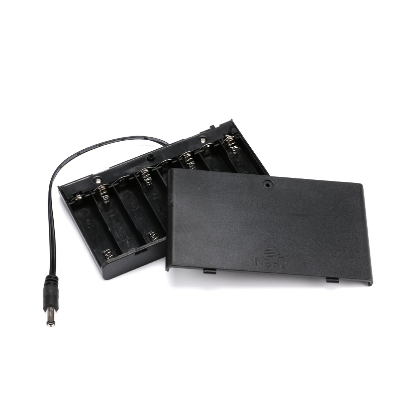 2 AA Battery Case Holder Box Base Socket With Wires,Switch and Cover, Battery Holder (2)