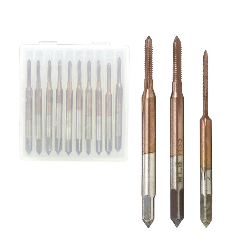 Метрический резьбовой кран M1-M1.8 TiCN с покрытием аппарат Plug Tap прямая флейта HSS 6542 мини-Винтовой кран сверло