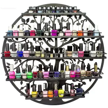 

80/95cm Iron Nail Polish Shelf Manicure Special Cosmetics Boutique Store Shelves Round Gel Nail Polish Display Wall Rack