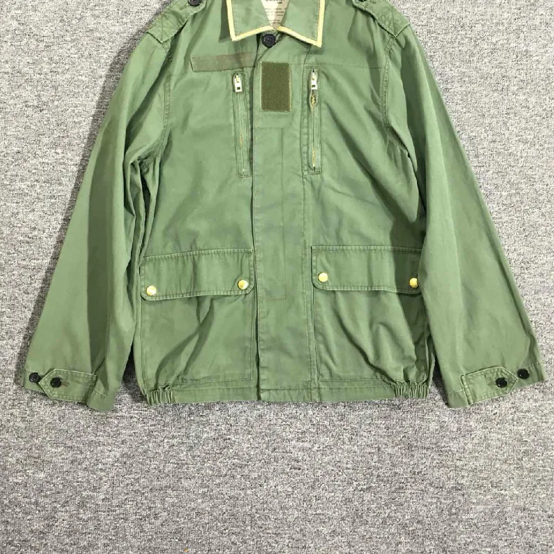 

Women Jacket Embroidery on The Back Army Green Canvas Parka Jacket