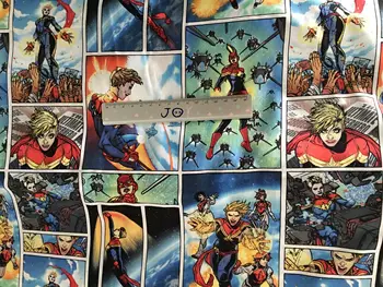 

1yard Cotton comic Captain surprise pattern DIY fabric soft width 110cm