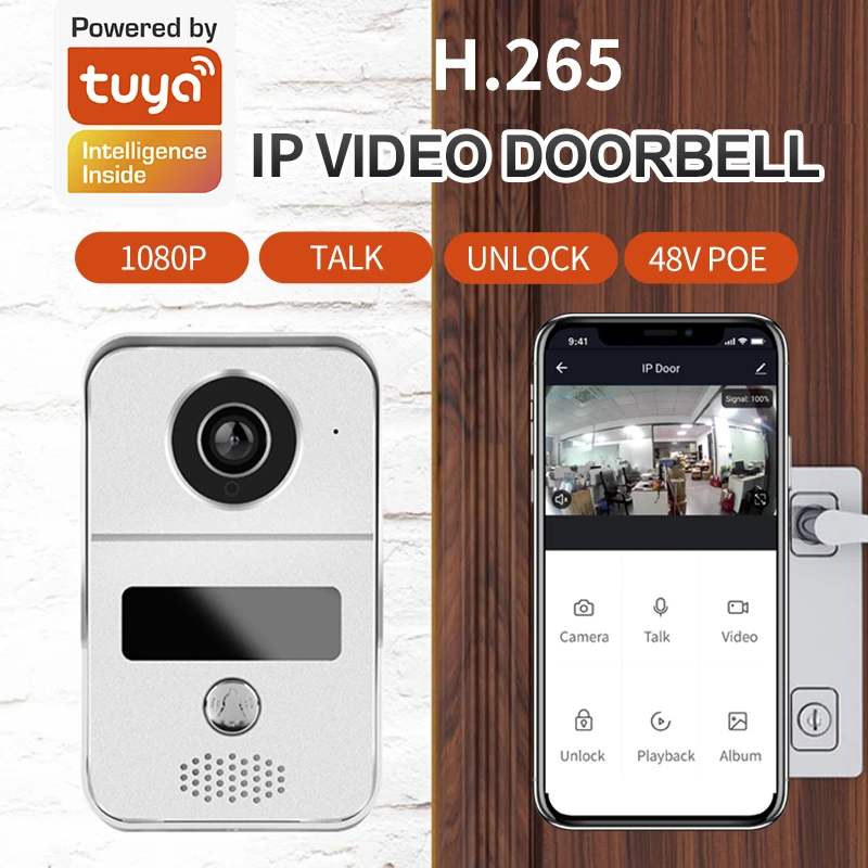 intercom doorbell 1080P Tuya App IP Video Doorbell Smart Home Security  System Wireless Remote Phone Intercom Viewer Night Vision Camera Door Bell intercom screen