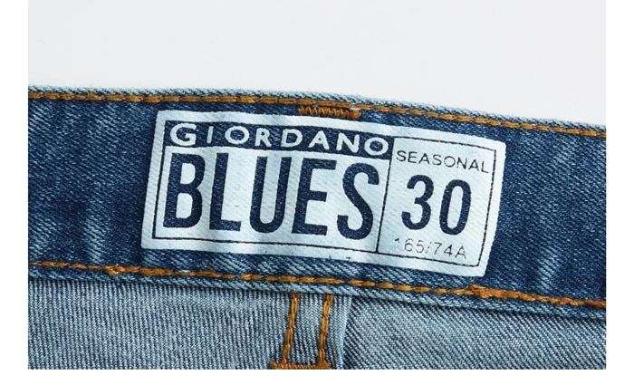Giordano мужские утолщенные потертые джинсы из денима дизайн средней высоты мужские джинсы с пятью карманами прочные качественные брюки Hombre 01119092