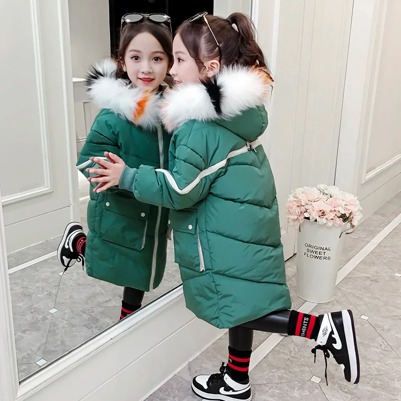 

Kids Girl Coat Jacket Baby Girl Winter Clothes Children Clothing Kids Party For Girl Clothes Fur Hooded Teenage Clothes 4-15T