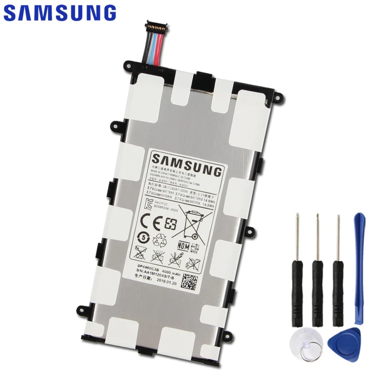Сменный аккумулятор samsung SP4960C3B для Galaxy Tab 7,0 Plus P6200 P6210 P3110 P3100 GenuineTablet аккумулятор 4000 мАч