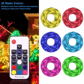 

RGB LED Strip Light Kit - LED Light Strips Kit with 2X 6.6FT SMD 5050 Color Changing LED Tape Light Flexible IP65 Waterproof