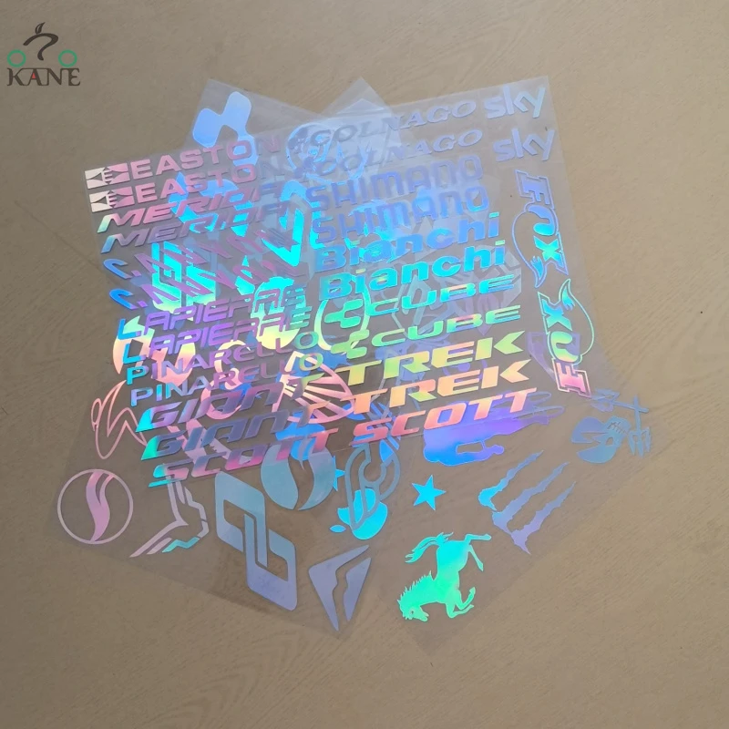 自転車ビニールカットデカールステッカーラジウム装飾ステッカーレーザーpvc車のオートバイの装飾mtb Diy Declasブランドステッカー Bicycle Stickers Aliexpress