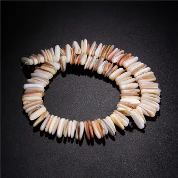 

Natural Shell Bead Yellow Mother of Pearl Shell Beads Long Teeth Shape Beads For Jewelry Making Bracelet Earrings DIY 15" Strand