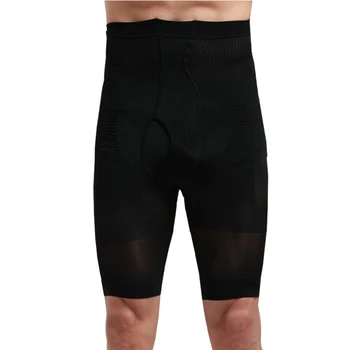

Winter Spring Fall Men Slim Body Shapewear Shorts Slimming Shaper High Waist Pant Underwear Black