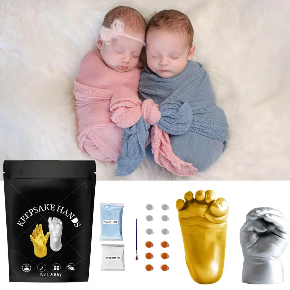 Babies Handprints Footprints Casting Kit Deluxe 3D Hand Foot Casting