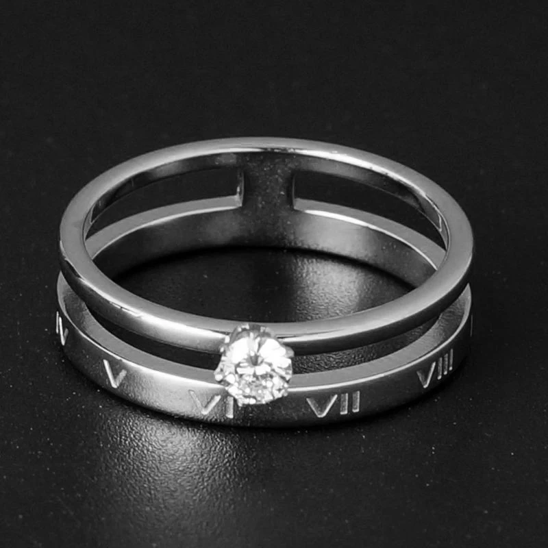 فاخر كريستال الجوف خارج خاتم أنيق الأرقام الروماني...