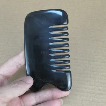 

real Horn Hair Brush Head Massage Comb Large Handle Hair Curls Oversized Teeth Buffalo Horn Thickening Wide Teeth Coarse