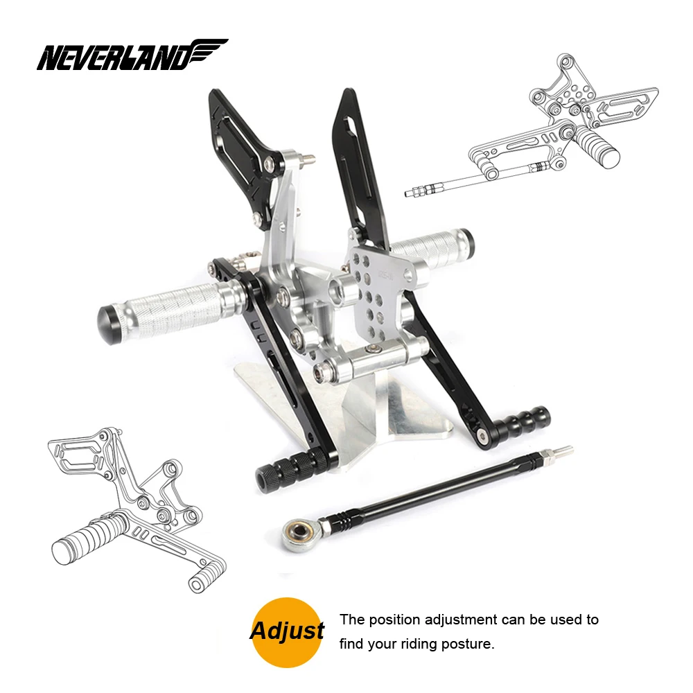 Подножки сзади, настраиваемый, CNC, пригодный для Suzuki GSXR750 1996 1997 1998 1999 2000 2001 2002 2003 2004 2005