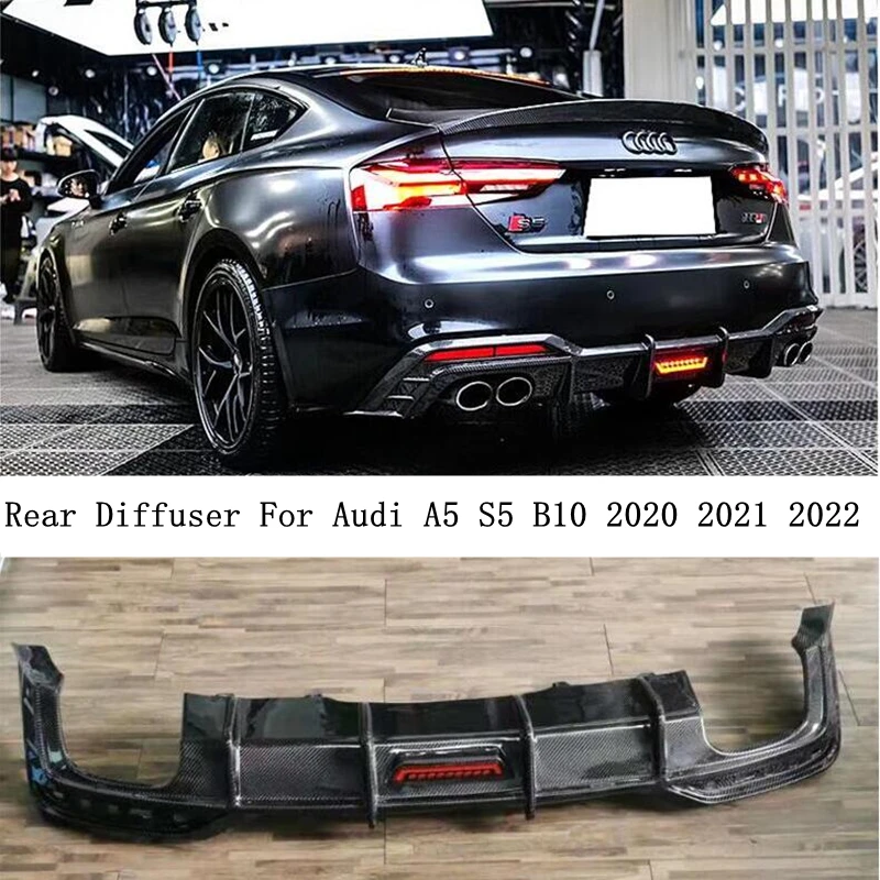 Real Carbon Fiber Rear Diffuser Lip Spoiler For Audi A5 S5 B10 21 22 High Quality Bumper Splitter Auto Accessories Bumpers Aliexpress