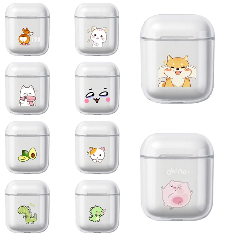 

Case For Apple AirPods 1 2 Case Cute Cartoon Wireless Bluetooth Transparent Earphone Cover On Air Pods Protective Cover hoesje