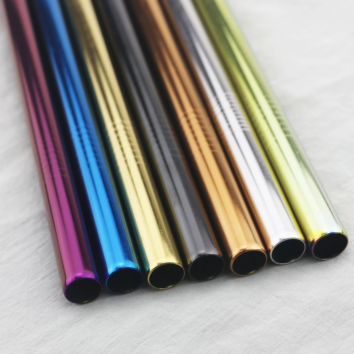 Eco-Friendly Wide Stainless Steel Drinking Straw Set with Cleaning Brush