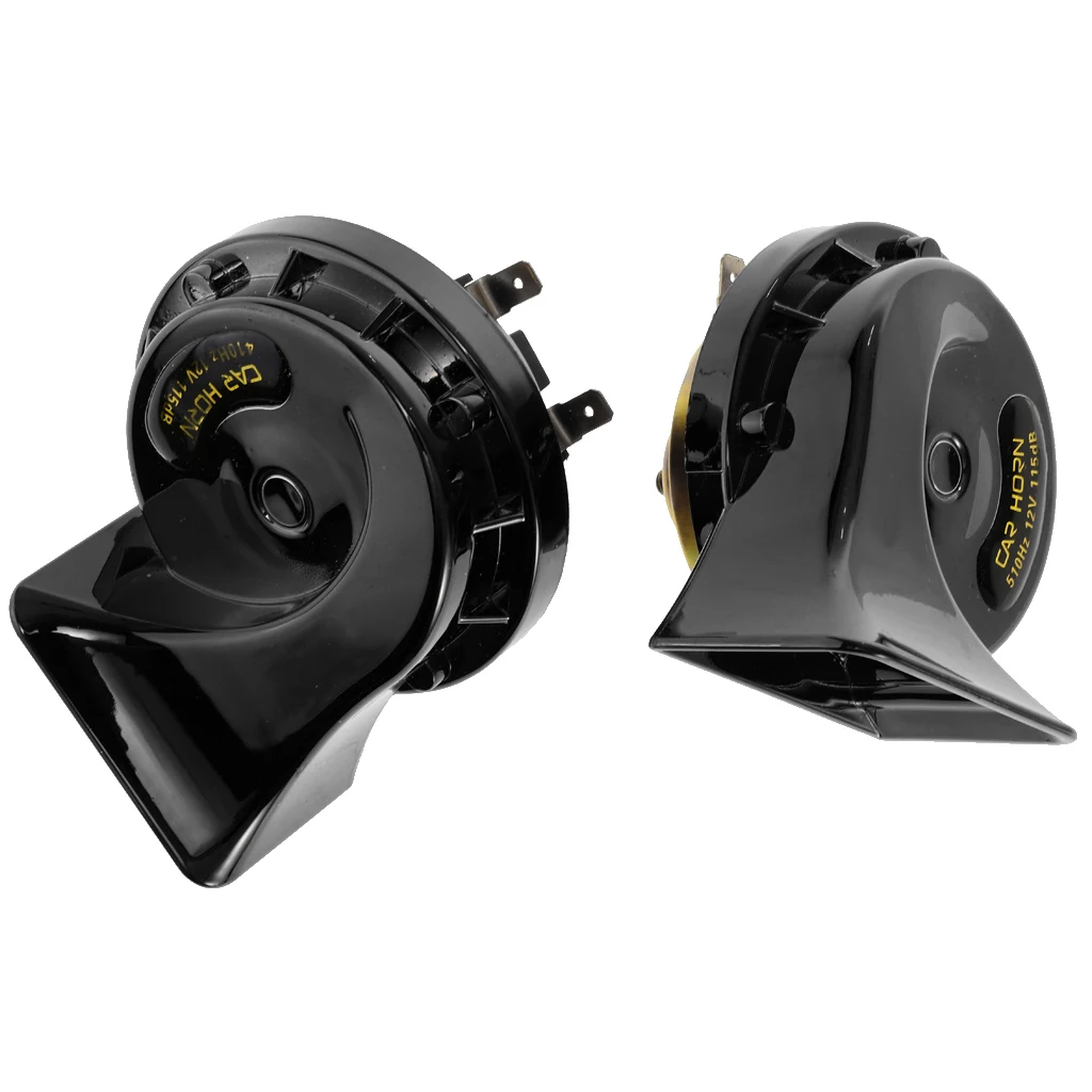 1 Pair 12V Car Truck Horns 110DB Loud Dual-tone Snail Electric Air Horns
