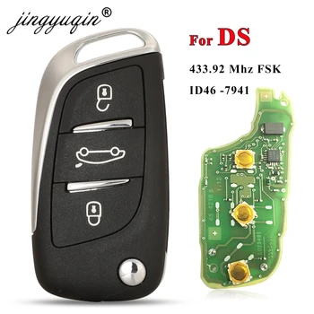 Keyforkess 3 pulsanti originali 433.92Mhz FSK ID46 PCF7941 Chip pieghevole Flip Car Key per Citroen DS3 DS4 DS5 C4L C4 telecomando automatico