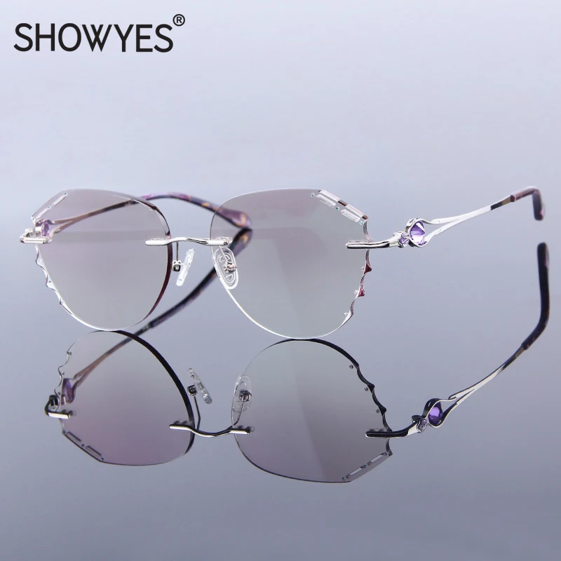 Gafas graduadas progresivas mujer, gafas montura, lentes de gran tamaño con cristales de imitación púrpura, gafas para miopía, para computadora 808| | - AliExpress