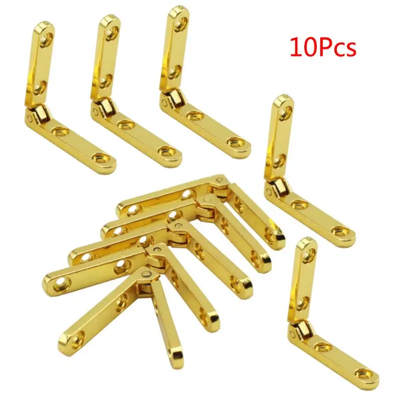 

10Pcs/Bag 90 Degree Hinges Zinc Alloy Spring Hinge for Wooden Box Jewellery Case