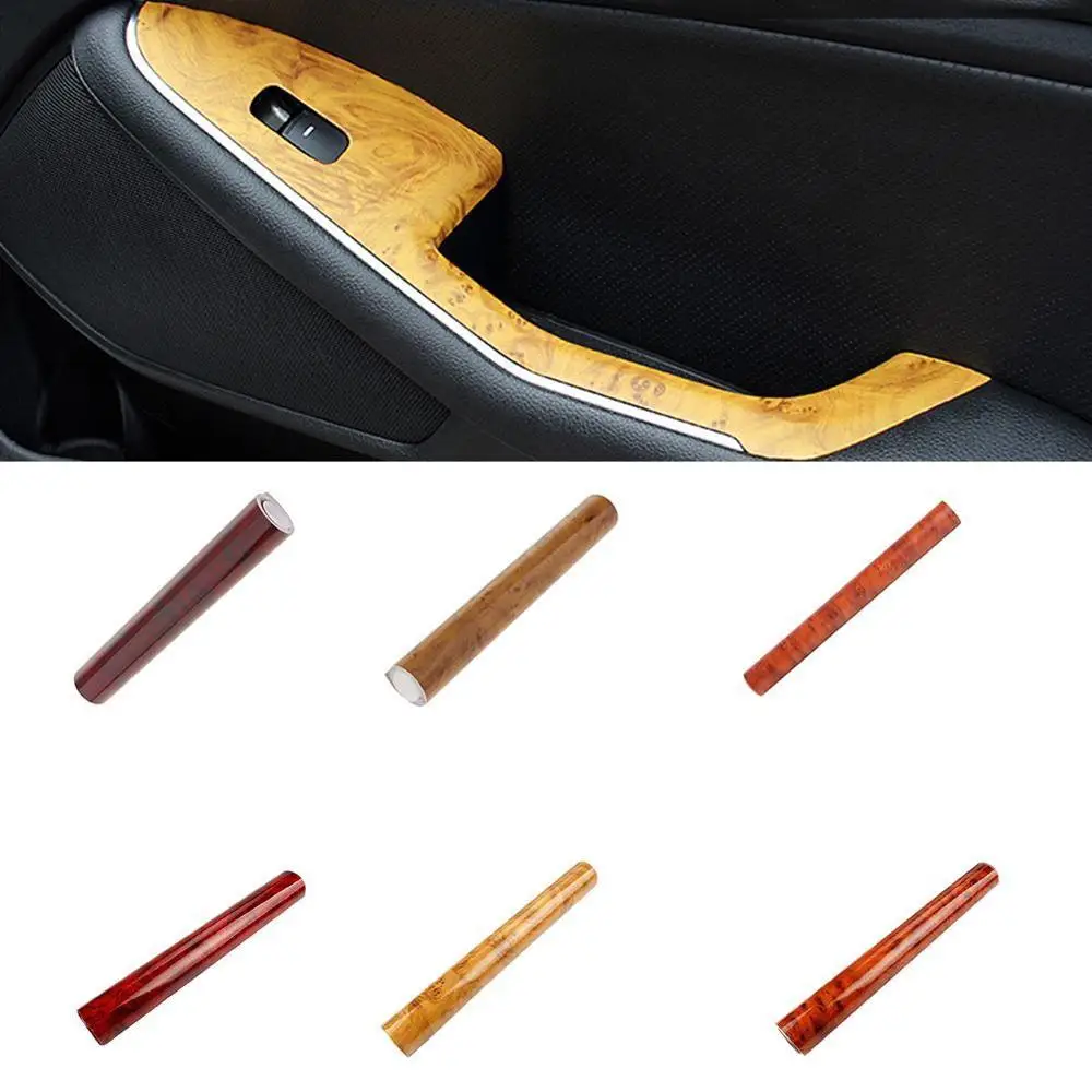 

NEW Car-Styling 50*200cm Wood Textured Grain Vinyl Wrap Decals Adhesive Glossy Wood Grain PVC Vinyl Film Car Interior Stickers