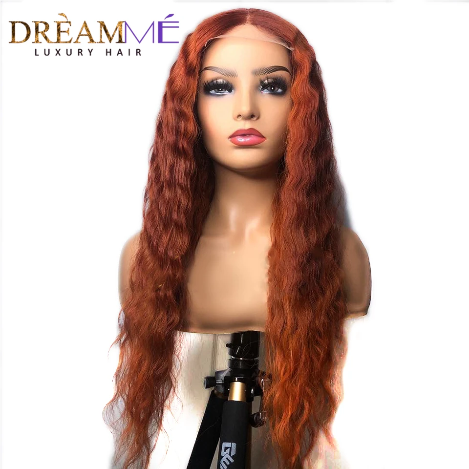Клен красный Реми человеческие бразильские волосы парик естественная волна 13X6 Синтетические волосы на кружеве парик глубокая часть предварительно вы Цветной парик 150% плотность м
