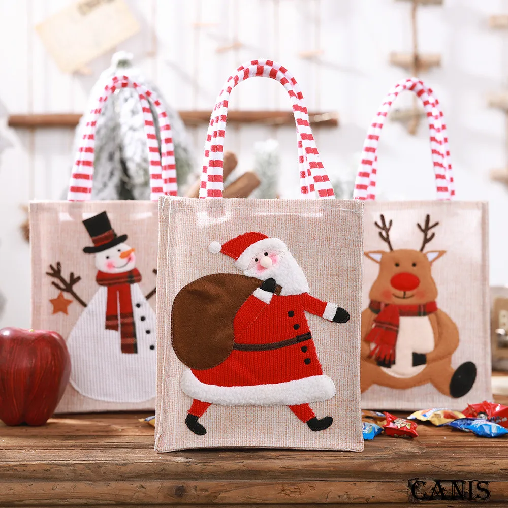 

Xmas Candy Storage Bags Santa Claus Elk Candy Gift Bag Hanging Ornament Christmas Home Party Decor