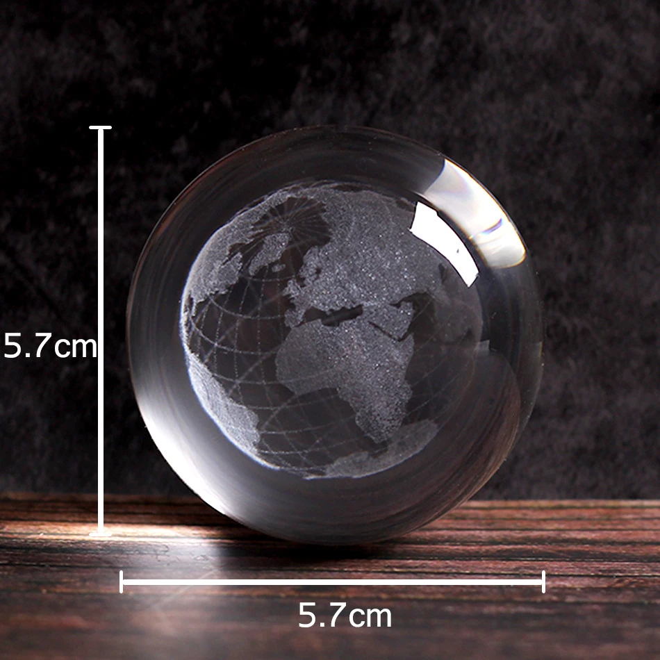 Новинка 6 см 3D миниатюрная модель Earth лазерный хрустальный шар с гравировкой