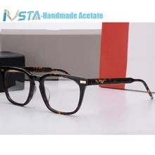IVSTA Tom TB 402 404 Модные женские ацетатные очки ручной работы мужские оптические оправы по рецепту квадратная черепаха с логотипом люксовый бренд