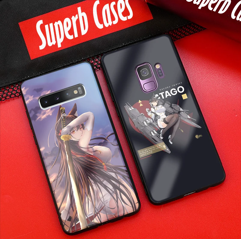 Мягкий силиконовый чехол Atago с закаленным стеклом для Samsung Galaxy S8 S9 S10e S10 S20 Ultra Note 8 9