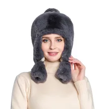 Женская зимняя плюшевая шапка с искусственным толстым мехом, защита для ушей, теплая плюшевая шапка sombrero mujer, Повседневная однотонная верхняя одежда, Русская Шапка