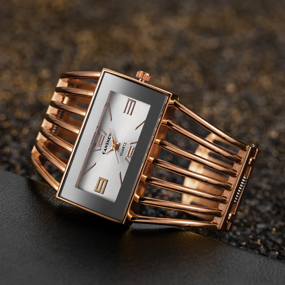 2023 Luxury Fashion Rose Gold Watches Women Stainless Steel Bracelet Bangle Rectangle Quartz Watch Clock zegarek damski relogio 2