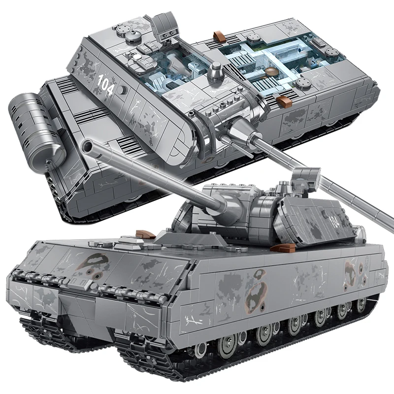 Diseño juguetes bloques de creación tanques caza tanques e 100 950 elementos de alta calidad 