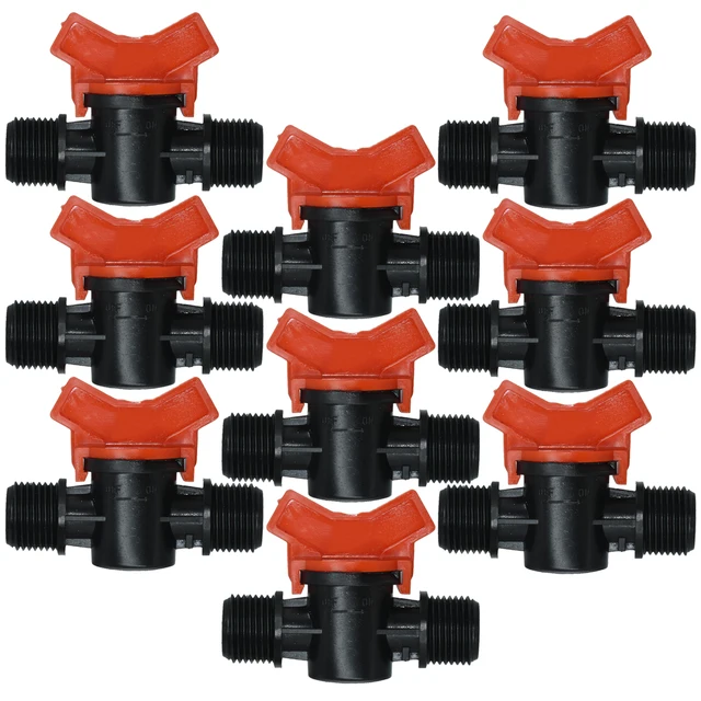 1PCS 1/2" 3/4" Threaded Shut Off Valve Garden Water Barb Couplings Connector Drip Irrigation Switch Water 16 20 25mm Hose Repair