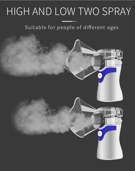 

Ultrasound Nano Nebulizer Holding Mesh Atomizer Sprayer Hydrating Steaming Inhaler Silent Respirator Rechargeable Adult Kids Hom