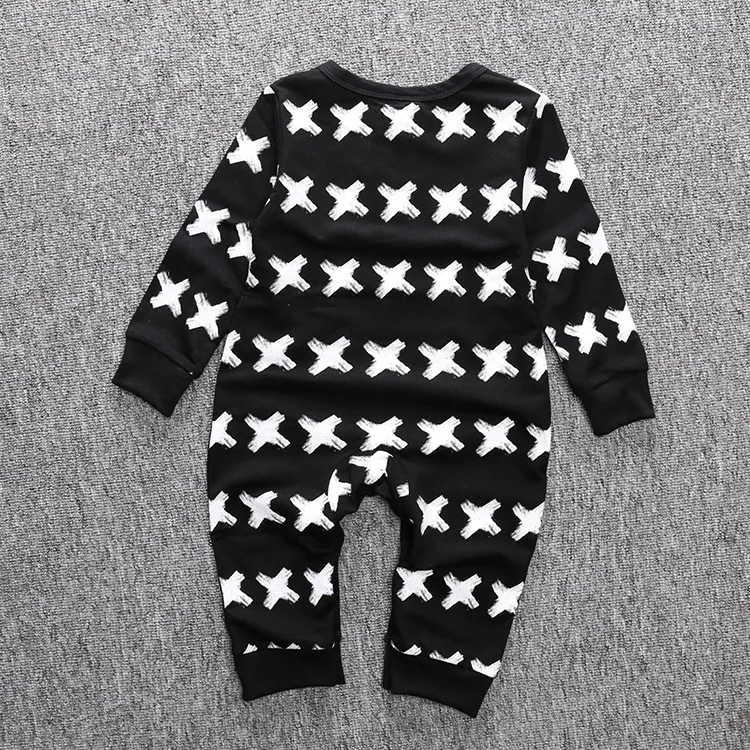 Весенне-осенняя одежда для новорожденных; Комбинезоны для маленьких мальчиков; хлопковая одежда с буквенным принтом и длинными рукавами; девочка Onesies; Детский костюм; одежда - Цвет: shi zi