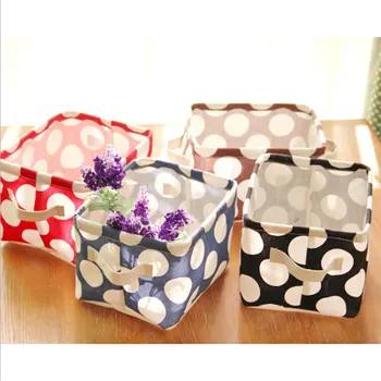 

Cotton Linen Desktop Storage Basket Sundries Storage Box Small Cute Table Storage Basket Space-Saving Bags Organizer