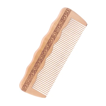 

Hair Engraved Natural Peach Wood Wooden Comb Anti-Static Combs For Makeup X7JA