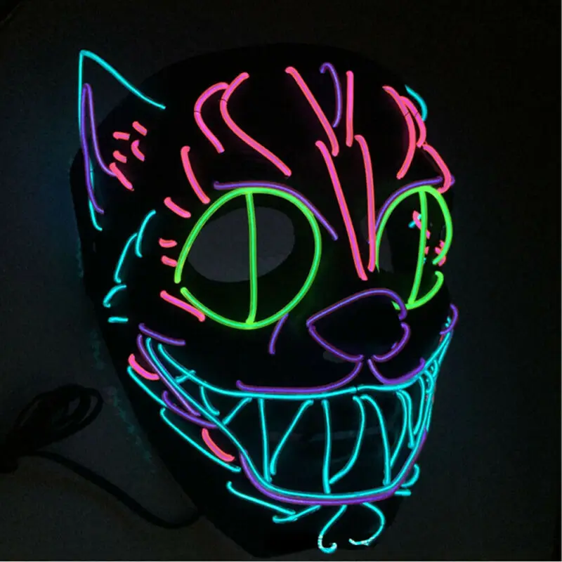 

2019 Wired LED Light up Mask Halloween Mask Cosplay for Festival Party Costumes