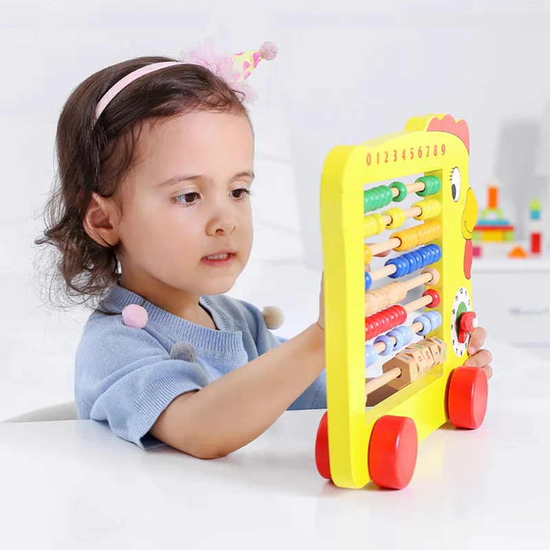 

Manufacturers Direct Selling Educational Early Educational Teaching Aid Wooden zhu suan jia Cute Chickens Pattern Colorful with
