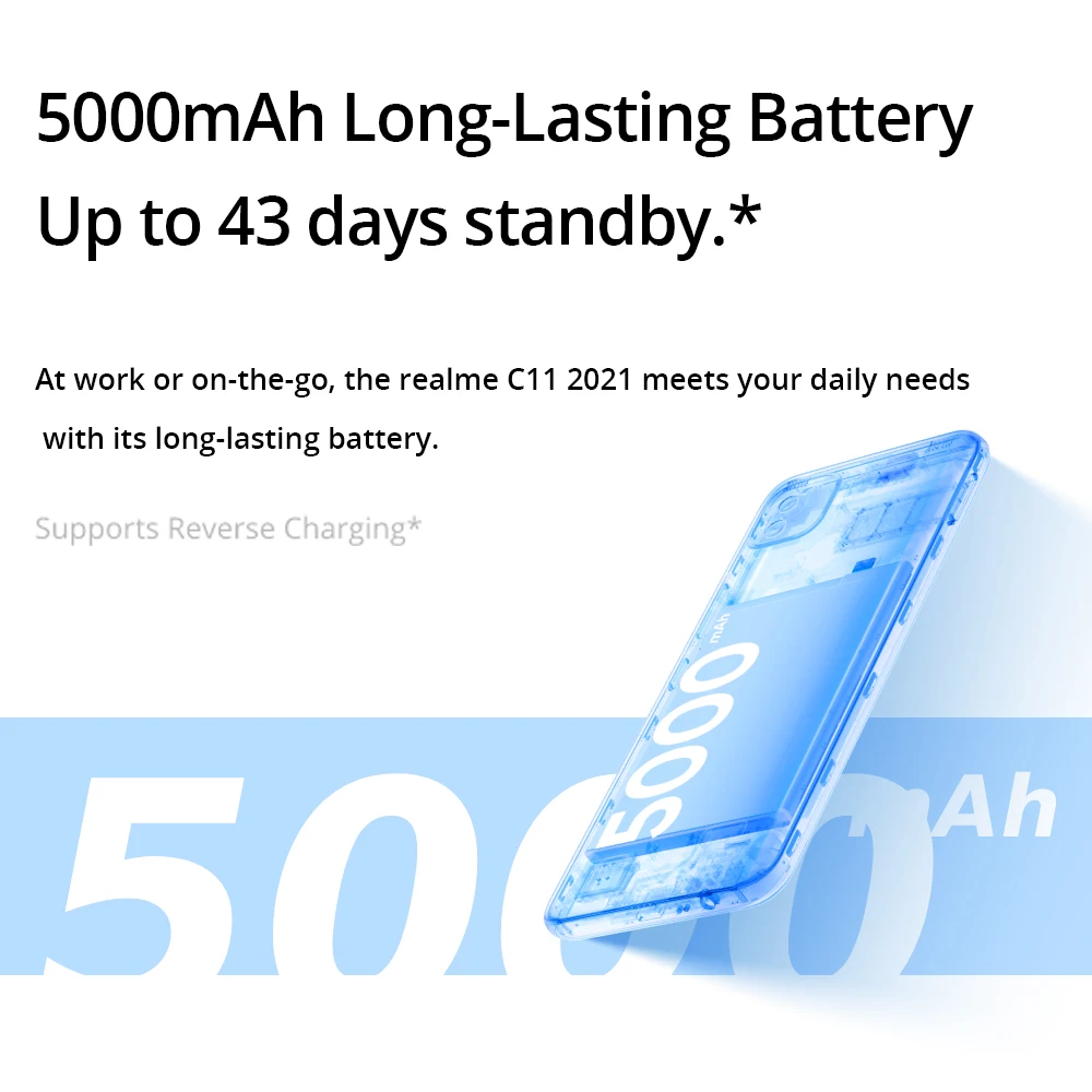 Realme C11 mundial de 2021 2GB RAM 32GB ROM 6,5 "HD + 8MP cámara de IA 5000mAh batería de larga duración NFC - Imagen 3