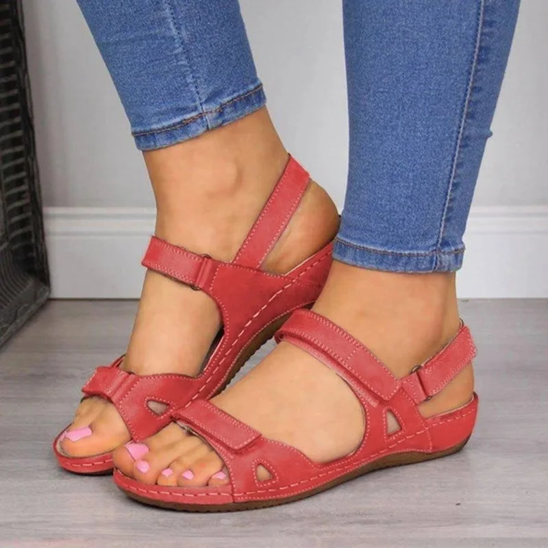 

2020 New Women Sandals Soft Three Color Stitching Ladies Sandals Comfortable Flat Sandals Open Toe Beach Shoes Woman Footwear