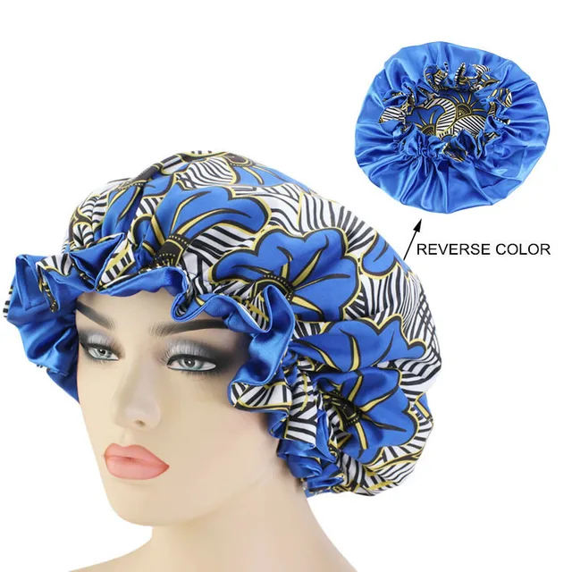 New Solid Women Satin Bonnet Fashion Stain Silky Big Bonnet for Lady Sleep Cap Headwrap Hat Hair Wrap Accessories Wholesale style12
