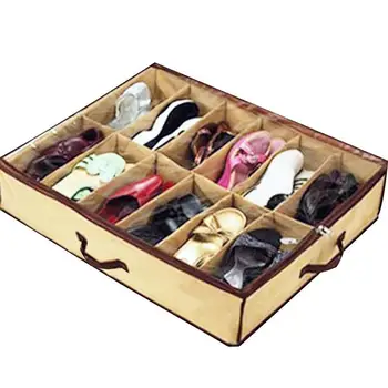 

12 Compartments Dust-proof Anti Moisture Shoe Rack Organizer Cabinet Transparent Storage Shoe Box Reusable Folding Shoe Hanger