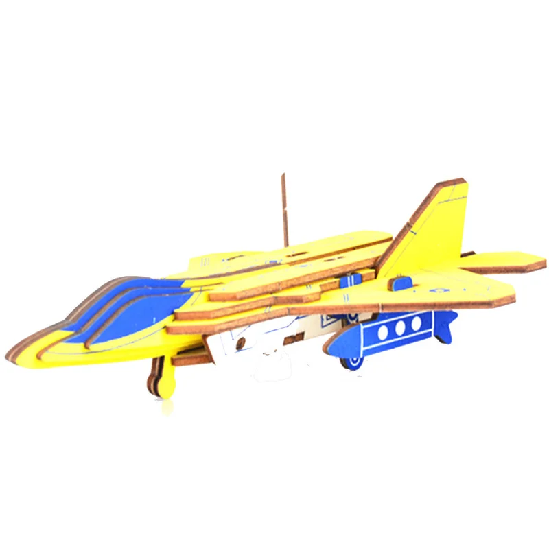 

3d Solid Jigsaw Wooden Diy Puzzle Jigsaw Puzzle Plane Model Toys Wood Toys Puzzles for Kids Kids Gifts