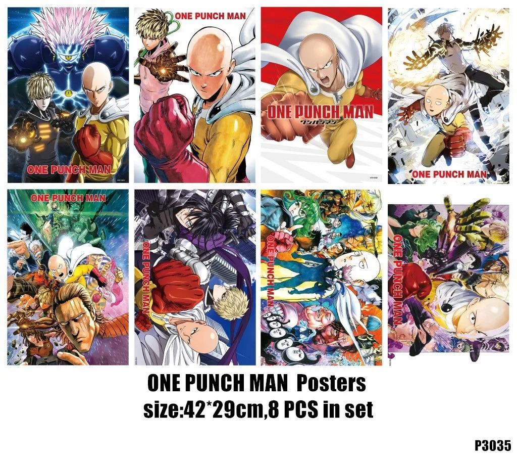 

ONE PUNCH MAN Poster Stiker PUNCH-MAN Posters size 42x29 cm High quality printing Embossed