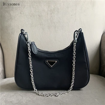 

Diysomes Waterproof Nylon Black Color Crossbody Bag Hot Sale Fashionable Women Messenger Bags Lady Luxury Canvas Handbags Multi