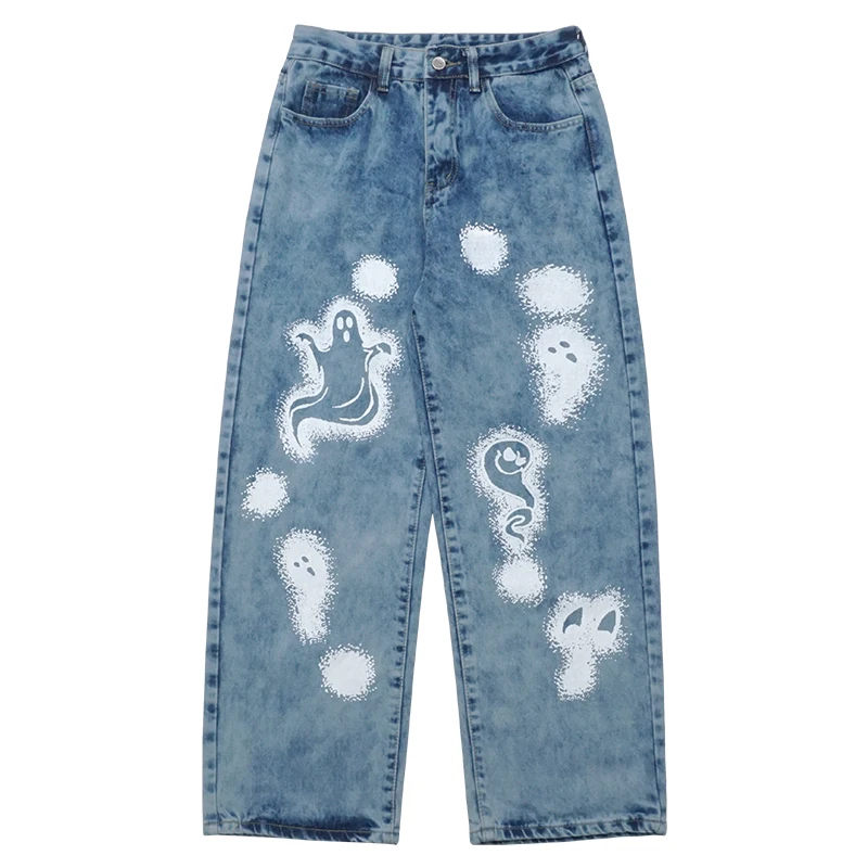UNCLEDONJM Hantu Graffiti Jeans Pria 