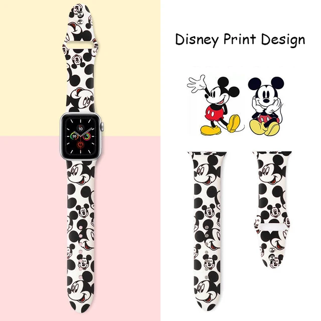 Cinturino Disney Mickey Minnie per cinturino Apple iWatch 4 5 Silicone 44mm  42mm per cinturino serie 3 cinturino 1 2 3 40mm 38mm|Smart Accessories| -  AliExpress